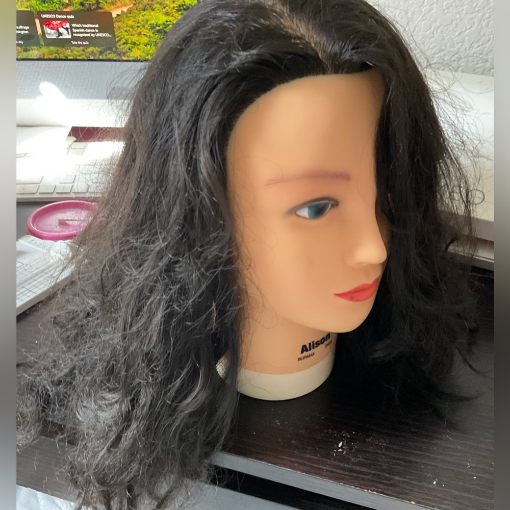 Black Hair Mannequin Head